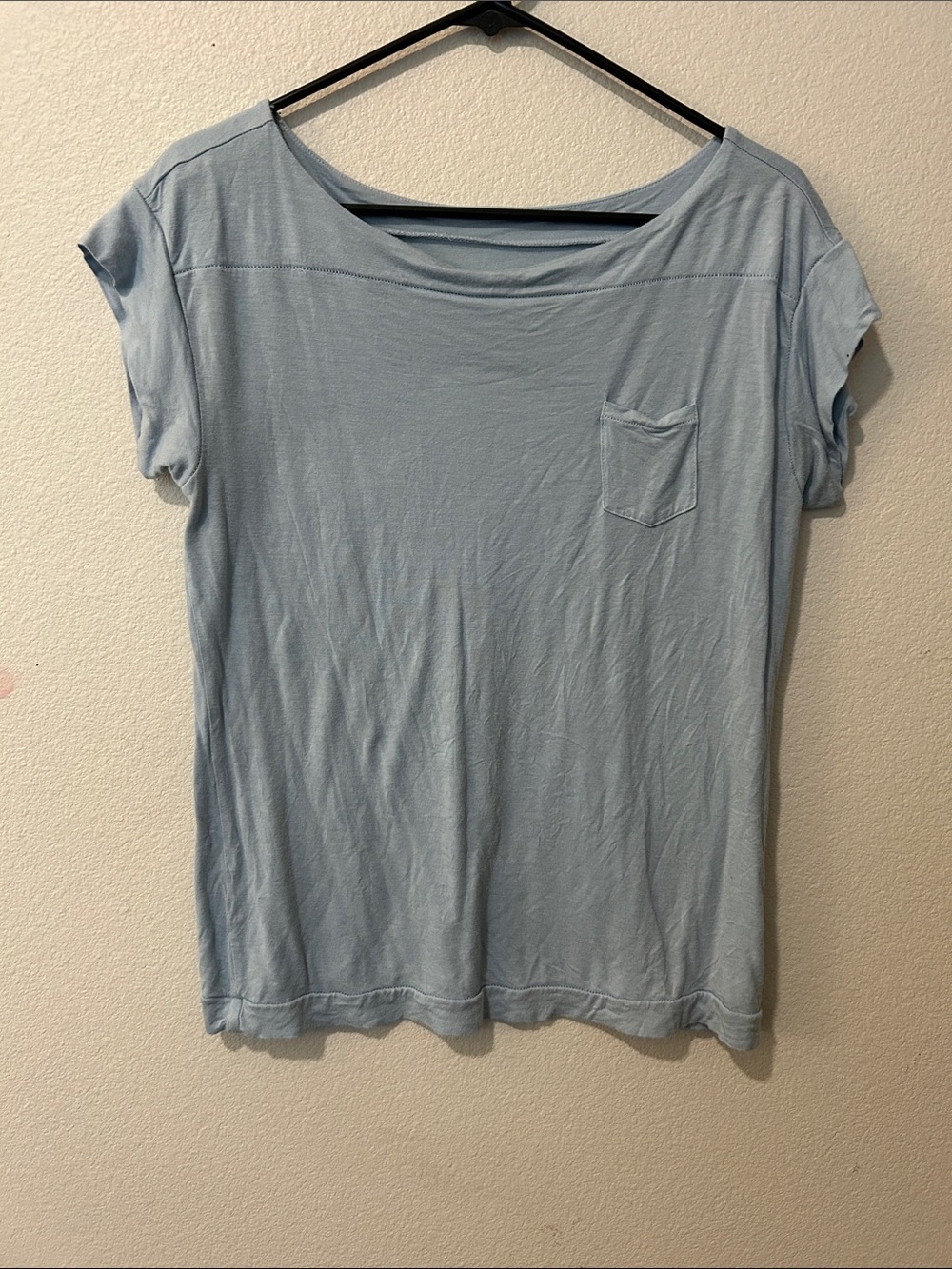 Coldwater Creek Light Blue Short Sleeve Pocket Tee